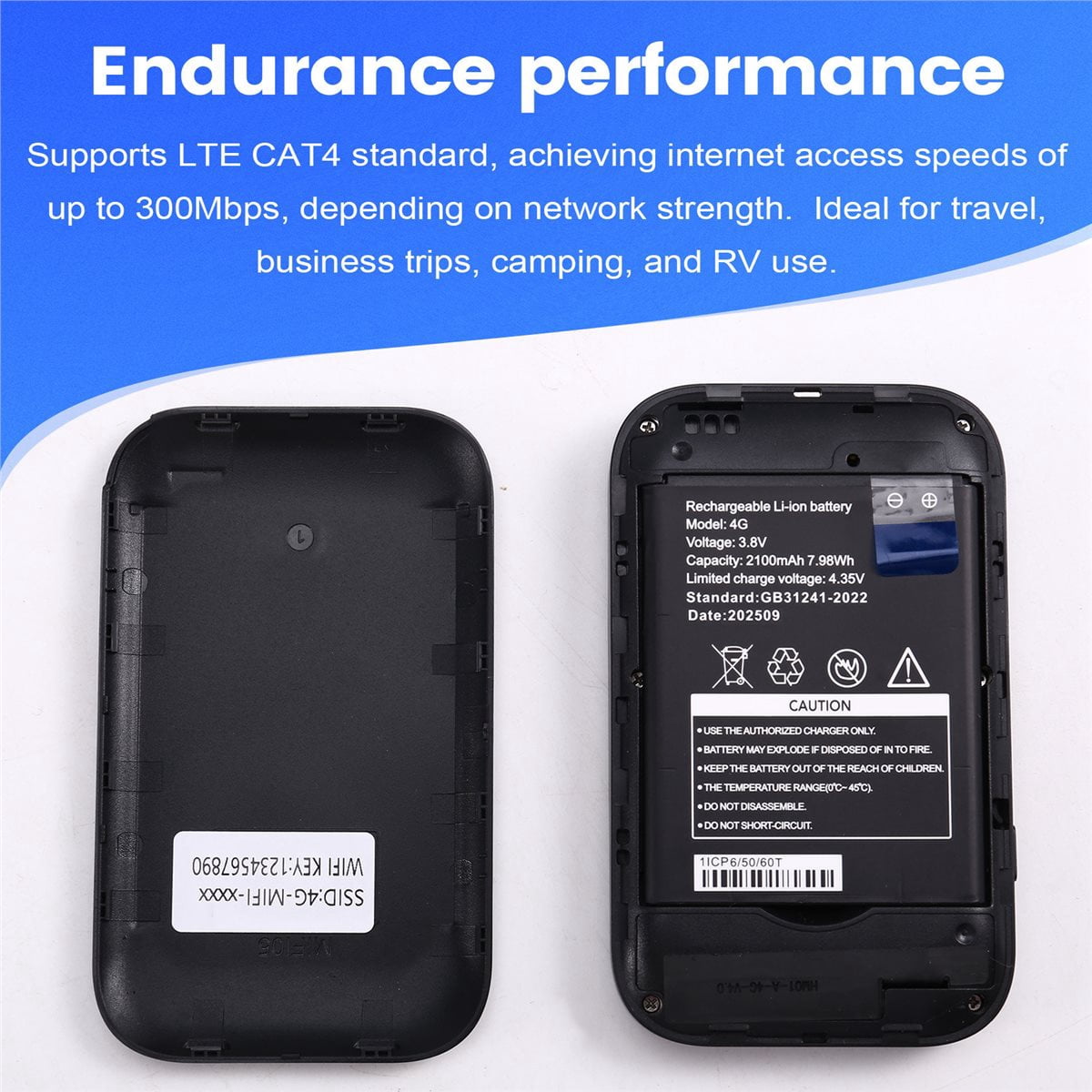 Stable- 4G 5G WiFi Mobile Hotspot 300Mbps Portable WIFI Router Supports 10 Connected Devices for Smartphones Tablets