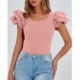 thumbnail image 3 of Remera PRETTYGARDEN Verano 2025 Manga Volante Rosa Empolvado Talle S, 3 of 8