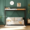 thumbnail image 2 of Zimtown Upgrated Twin Loft Bed with Ladder Metal Bunk Bed with Flat Step Ladder, Black, 2 of 11