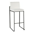 thumbnail image 2 of Fuji Contemporary High Back Barstool In Black Steel And White Velvet - Set Of 2, 2 of 7