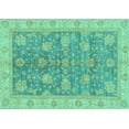 thumbnail image 1 of Ahgly Company Machine Washable Indoor Rectangle Abstract Turquoise Blue Modern Area Rugs, 7' x 9', 1 of 4