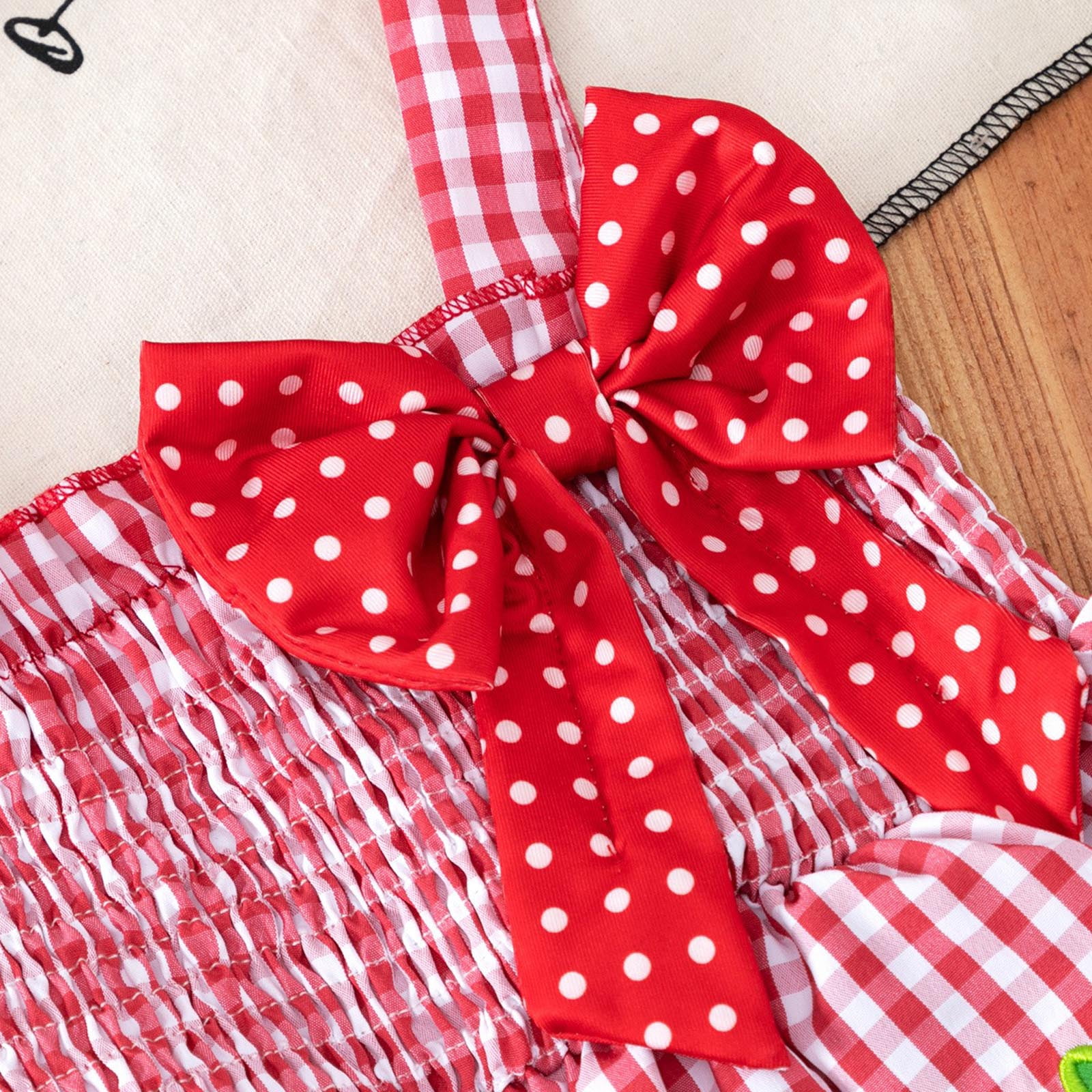 Faraee Toddler Baby Girl Summer Clothes Plaid Strawberry Sleeveless Smocked Tank Tops Bottom Shorts Set Linen Outfit Set 2t 3t 4t 5t 6t 7t Red