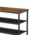 thumbnail image 3 of Byn 30 Inch Modern Shoe Rack, 4 Tier Shelves, Adjustable Black Steel, Brown, 3 of 6