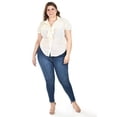 thumbnail image 5 of Blusa con detalle de olanes Roman Fashion /Tallas Extras, 204 (Hueso) beige 42, 5 of 5