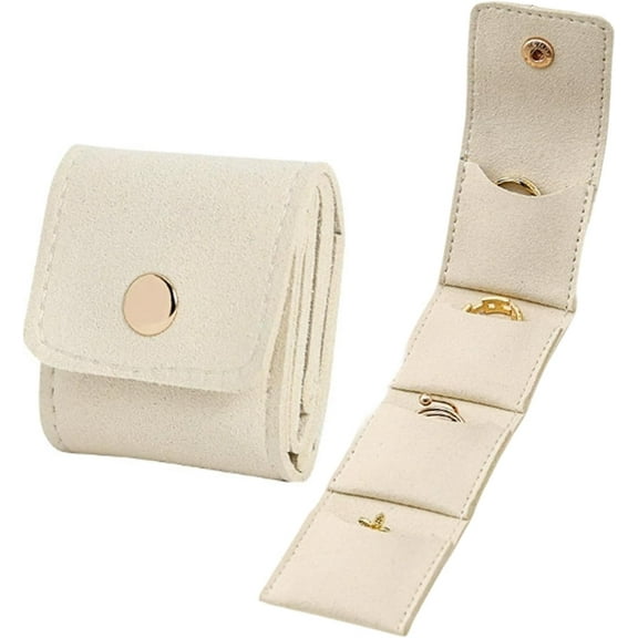 Mini Travel Jewelry Bag, Mini Travel Jewelry Roll Bag with Buckle,Small Jewelry Box for Earrings, Rings, Necklaces,Portable Foldable Travel Jewelry Organizer Case