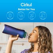 Cirkul 32oz Chameleon Stainless Steel Starter Kit with Chameleon Cirkul Lid 2.0 and 2 Flavor Cartridges (Blackberry Blueberry & Berry Blue Punch)