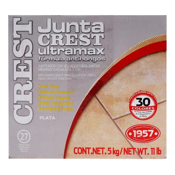 Junteador Ultramax Crest Plata Cemento 5 Kg