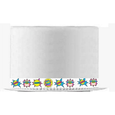 Girl's Super Hero Theme Slim Edible Cake Decoration Ribbons -6Strips