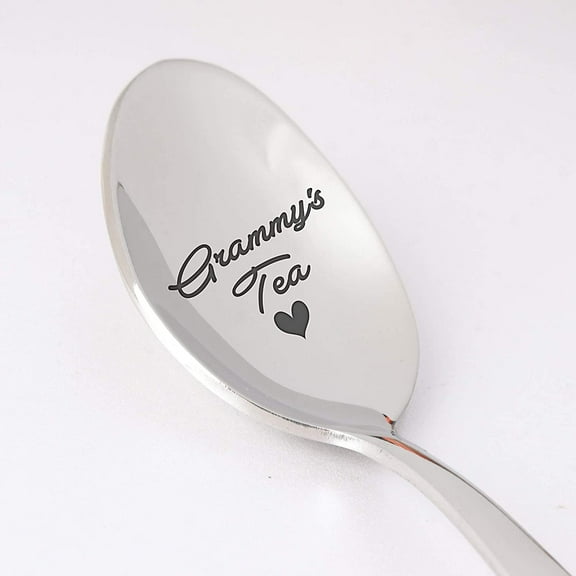 Engraved Spoon - Gift for Grandma | Grammys Tea Spoon Gift | Christmas/Holiday Gift for Nana | Birthday Gift from Grandson Granddaughter | Grandmother Gift for Thanksgiving - 7 Inch Stainless Steel
