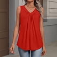 thumbnail image 5 of Women Summer Tank Tops Womens Sleeveless Tops Womens Camisole Tank Tops Wide Strap Tank Tops Long Tunic Tank Tops for Women Womens Flowy Tops Sleeveless Tunic Tops Red M, 5 of 8