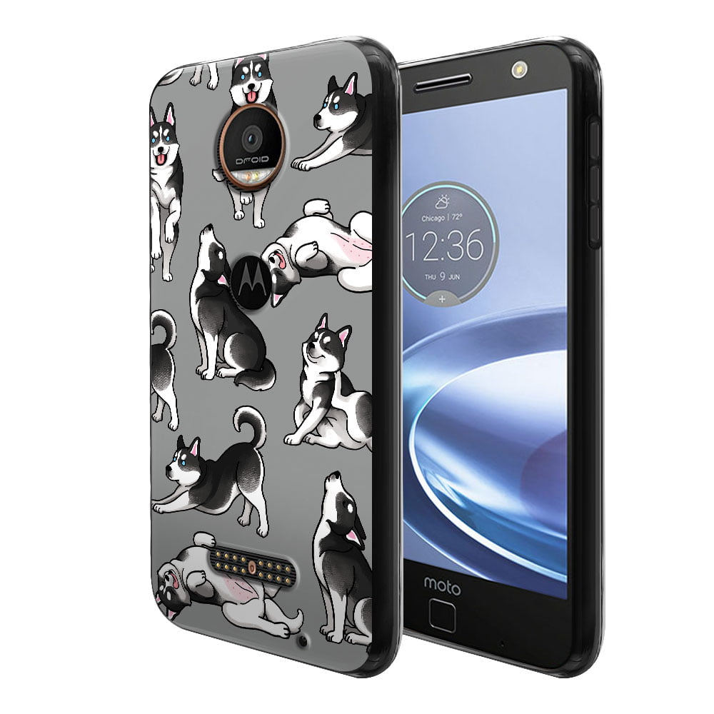 FINCIBO Soft TPU Black Case Slim Cover for Motorola Moto Z