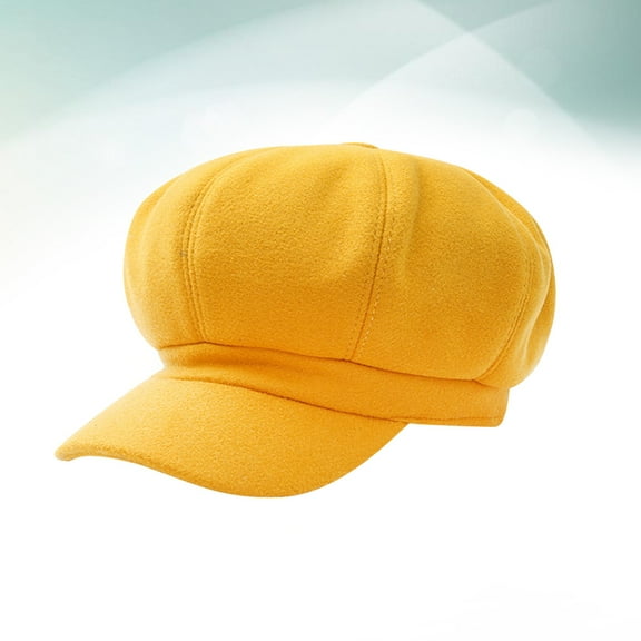 IBASETOY 1Set Warm Hat Woolen Yellow for Women on Various Occasions with Fashion Accessory
