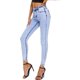 thumbnail image 4 of Pantalones vaqueros de cintura alta para mujer, ajustados, elásticos, suaves, desgastados, cómodos, clásicos, Jeggings, pantalones de mezclilla 157-blue2, 4 of 5