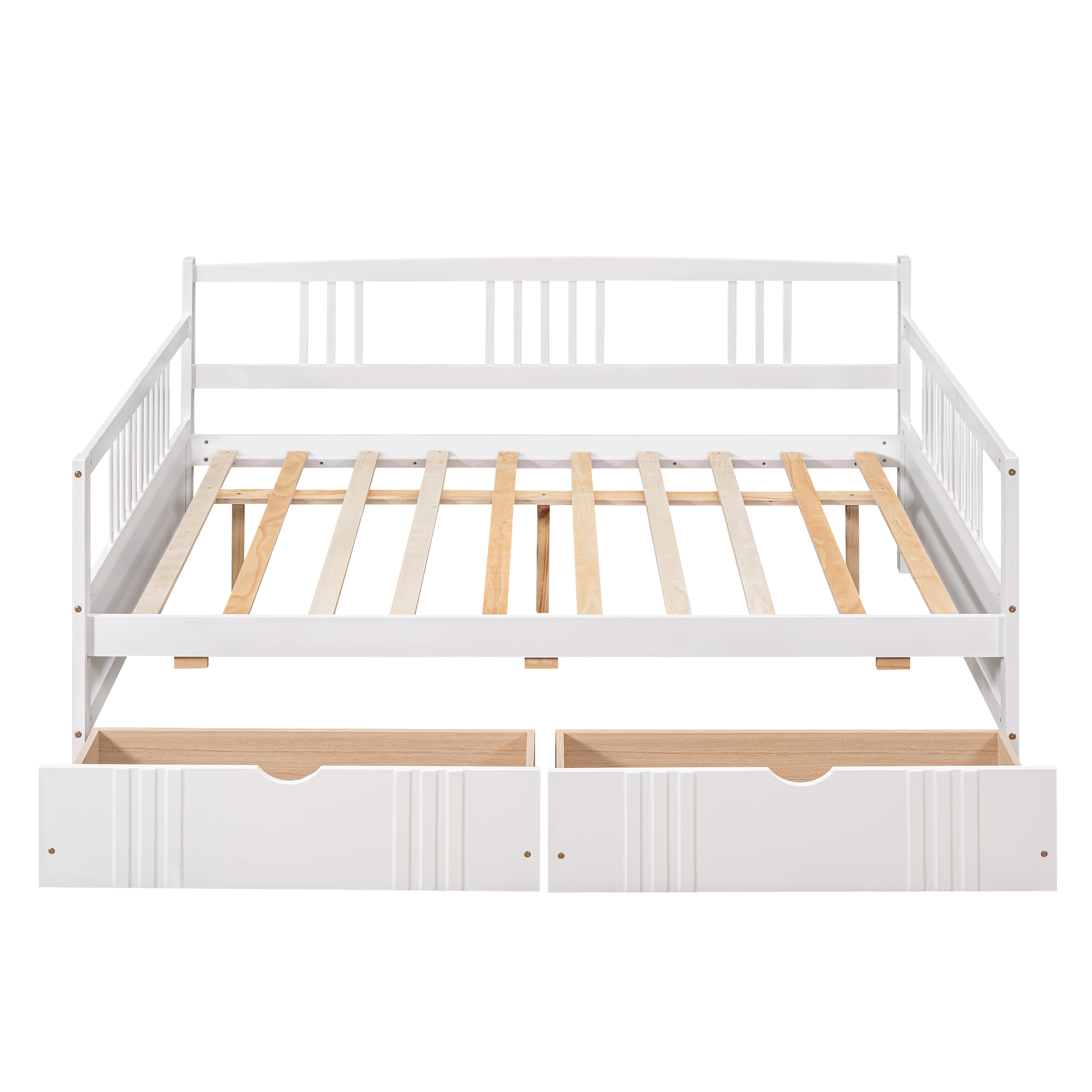 Aukfa Daybed with 2 Storage Drawers, Wood Twin Daybed Frame for Kids Guests Sleepovers, White