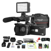 Minolta MN4KPRO 4K60FPS UHD 64 MP Autofocus Pro Camcorder Kit w/WiFi Bundle With 64GB Memory Card   Cleaning kit   Memory Card Wallet   USB Card Reader, SD/microSD