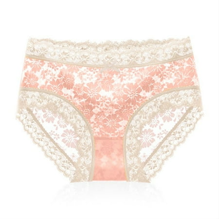 

TWIFER Lingerie For Women Women s Underwear Panties Seamless Flower Print High-waist Lace Intimates