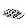 thumbnail image 2 of Navy Blue Khaki Striped Towel Set of 3, Soft Microfiber Bath Towels, Hand Towel, Washcloths, Modern Minimalist Ombre Lines Quick-Dry Absorbent Towels for Bathroom Kitchen Hotel Beach Gym Spa, 2 of 7
