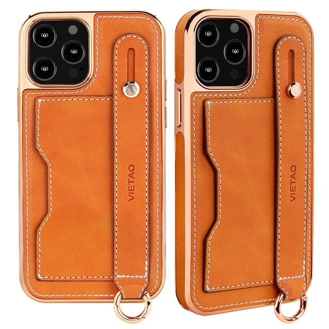 Luxury Leather Hand Strap Card Slot Case Compatible with iPhone 12 Pro Max 6.7 Inch with Shockproof Kickstand Lanyard for iPhone 12 Pro Max,Green