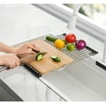 thumbnail image 2 of Tomorotec 17.7" x 12.5" Roll Up Dish Drying Rack Over Sink Drying Rack Sink Cover Kitchen Sink Accessories Gadget Multipurpose Organizer Foldable Stainless Steel Drainer, 2 of 8