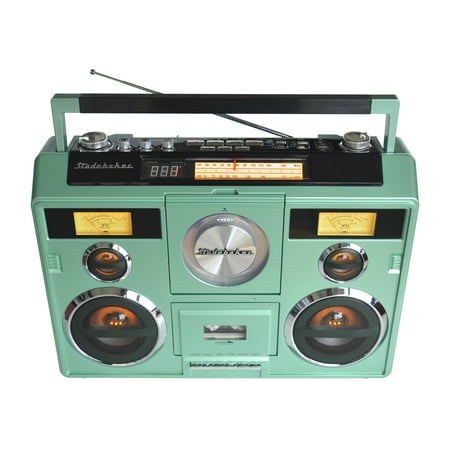 Studebaker - SB2140 Portable Stereo Boombox with Bluetooth/CD/AM-FM Radio/Cassette Recorder - Teal