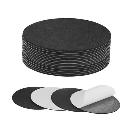 Uxcell 20-Pack Lamp Base Felt, 5.5 Inch Dia. 2mm Thick Self Adhesive Round Fabric Felt Pads Backed Patch Circles [Black]