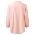 thumbnail image 3 of ketyyh-chn99 Pink Black T Shirts Women's Casual Boho Ruffle Long Bell Sleeve Tops Tee Shirt, 3 of 5