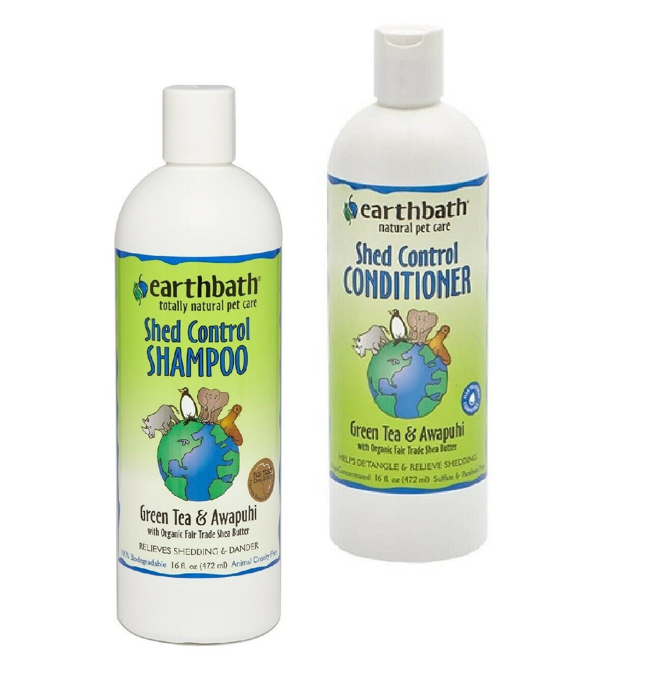 Dog Shed Control Green Tea Detoxifiying Shampoo Conditioner Foam 16 oz