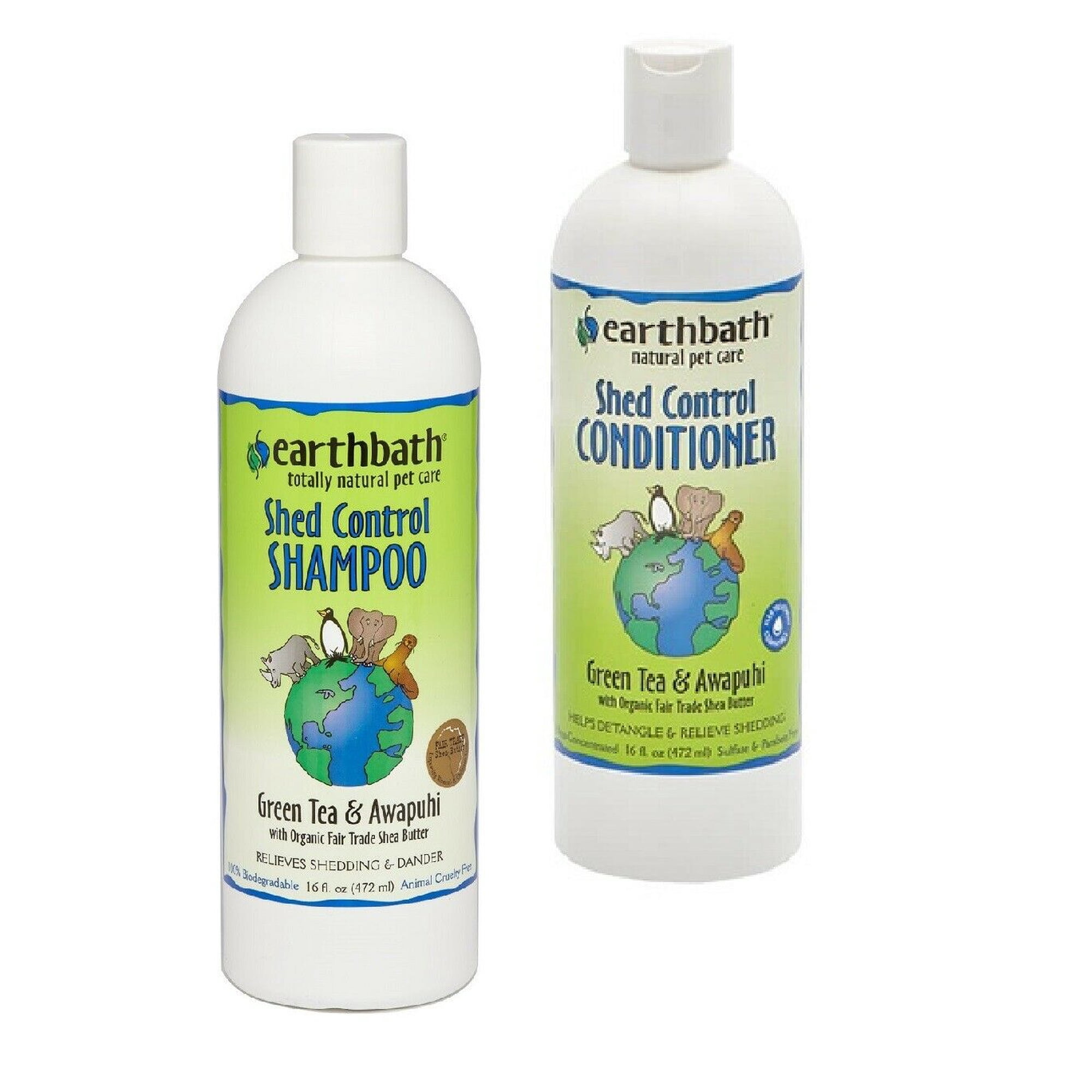 Dog Shed Control Green Tea Detoxifiying Shampoo Conditioner Foam 16 oz or gallon (16 oz - Shampoo and Conditioner)