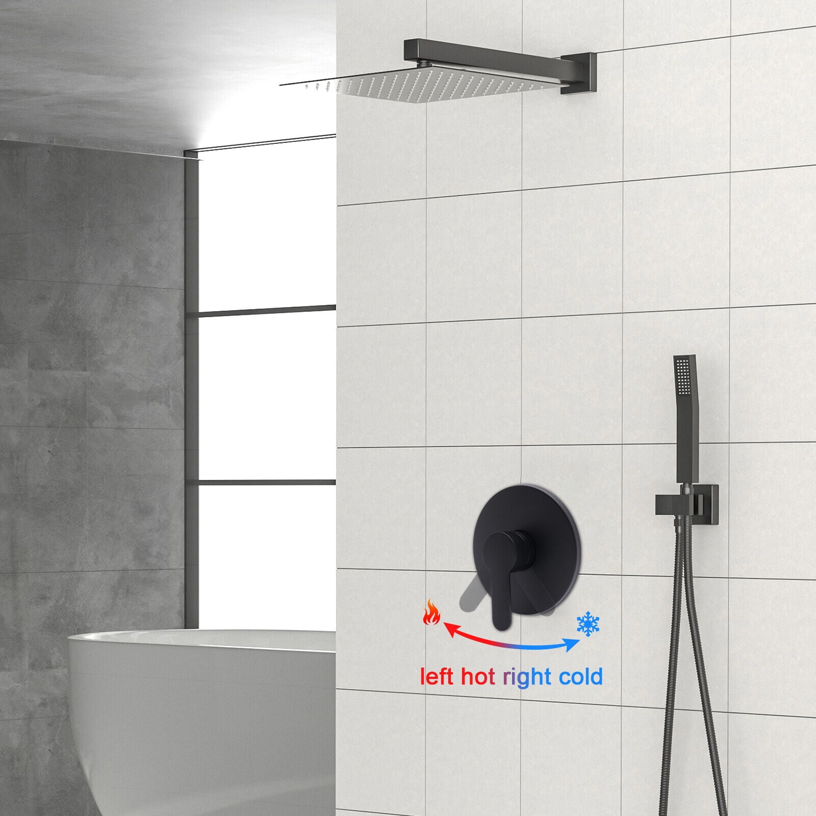 Wall Mount Shower Faucet Control Valve Bath Mixer Bathroom Water Tap Hot Cold❕