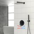 thumbnail image 3 of ZHANG-JF Wall Mount Single Function Shower Faucet Control Valve Bath Mixer Bathroom Water Tap Hot & Cold Single Handle Tub Shower Valve Mixer Kit Black, 3 of 16