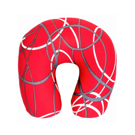 Bookishbunny Ultralight Micro Beads U Shaped Neck Pillow Travel Head Cervical Support Cushion Red