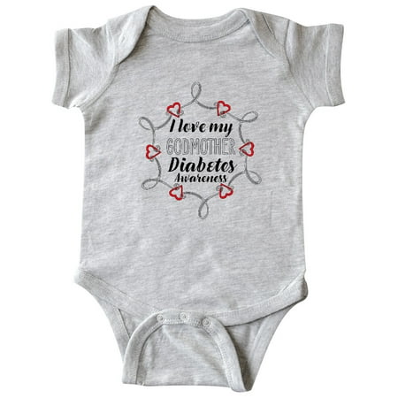 

Inktastic I Love My Godmother Diabetes Awareness Gift Baby Boy or Baby Girl Bodysuit