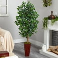 thumbnail image 3 of Nearly Natural 5' Ficus Artificial Tree in Bamboo Planter, 3 of 4