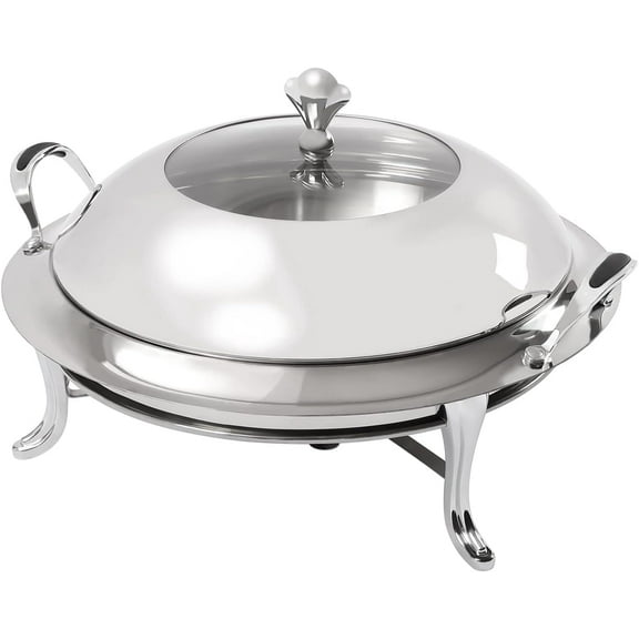 Miumaeov Chafing Dish Buffet Set Round Stainless Steel 3QT Chafers and Buffet Warmers Sets for Catering