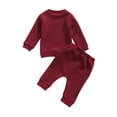 thumbnail image 3 of Bagilaanoe 2Pcs Newborn Baby Girl Boy Long Pants Set Long Sleeve Sweatshirt Pullover Tops+ Trousers 6M 12M 18M 24M Infant Fall Casual Sweatsuit, 3 of 7