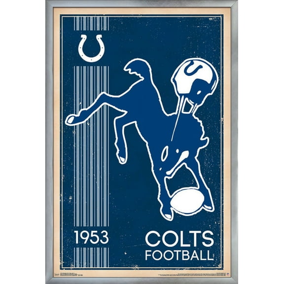 NFL Indianapolis Colts - Retro Logo 14 Wall Poster, 22.375" x 34", Framed