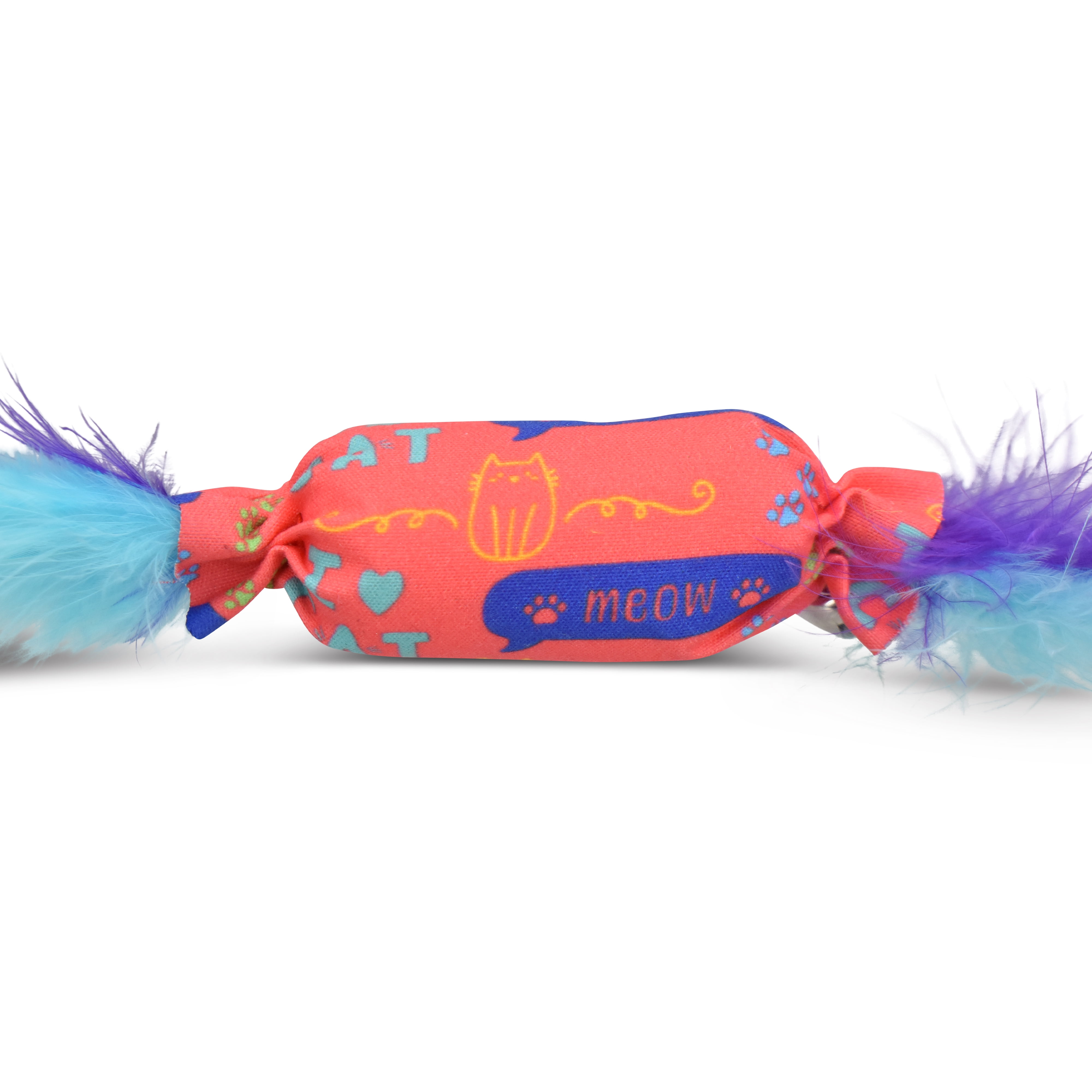 Vibrant Life Catnip Candy Cat Toy with Feathers and Bell, Assorted Colors