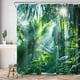 thumbnail image 4 of Cortina de ducha con ganchos de bosque de jungla, 180 x 200 cm, cortina de baño con hojas de plátano verde y plantas tropicales, resistente al agua, a prueba de moho, cortina de tela de, 4 of 4