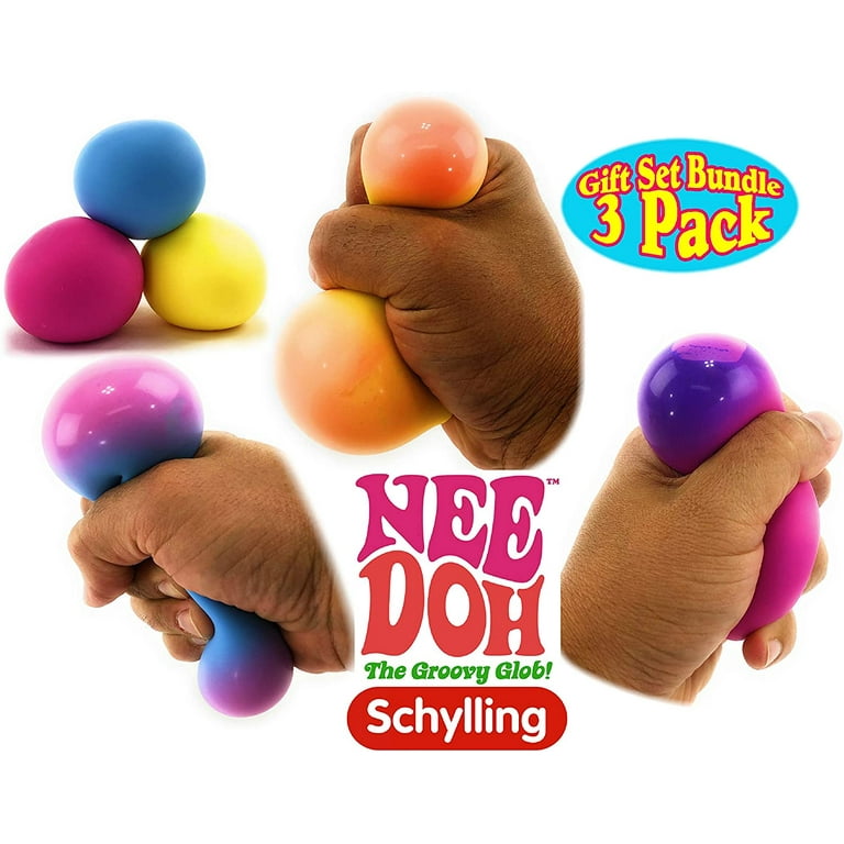 Schylling Nee Doh Funky PupGroovy Glob! Squishy, Squeezy, Stretchy  Stress Fidget Balls Gift Set Party Bundle - 3 Pack (Assorted)