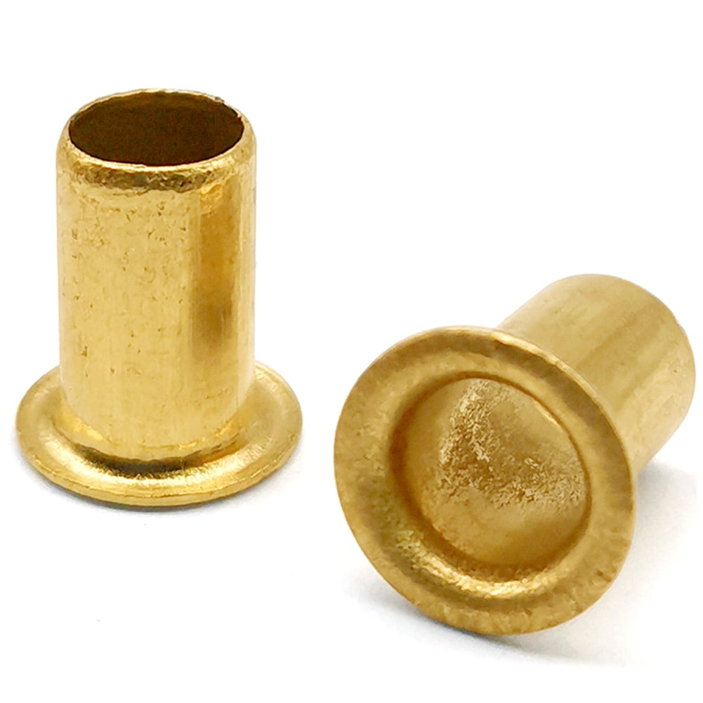 (100Pcs) Brass Hollow Rivet Copper Eyelet Nail, M4x10mm
