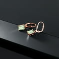 thumbnail image 5 of Gem Stone King 18K Rose Gold Plated Silver Green Prasiolite Dangle Earrings for Women (3.00 Cttw, Gemstone, Emerald Cut 8X6MM), 5 of 5