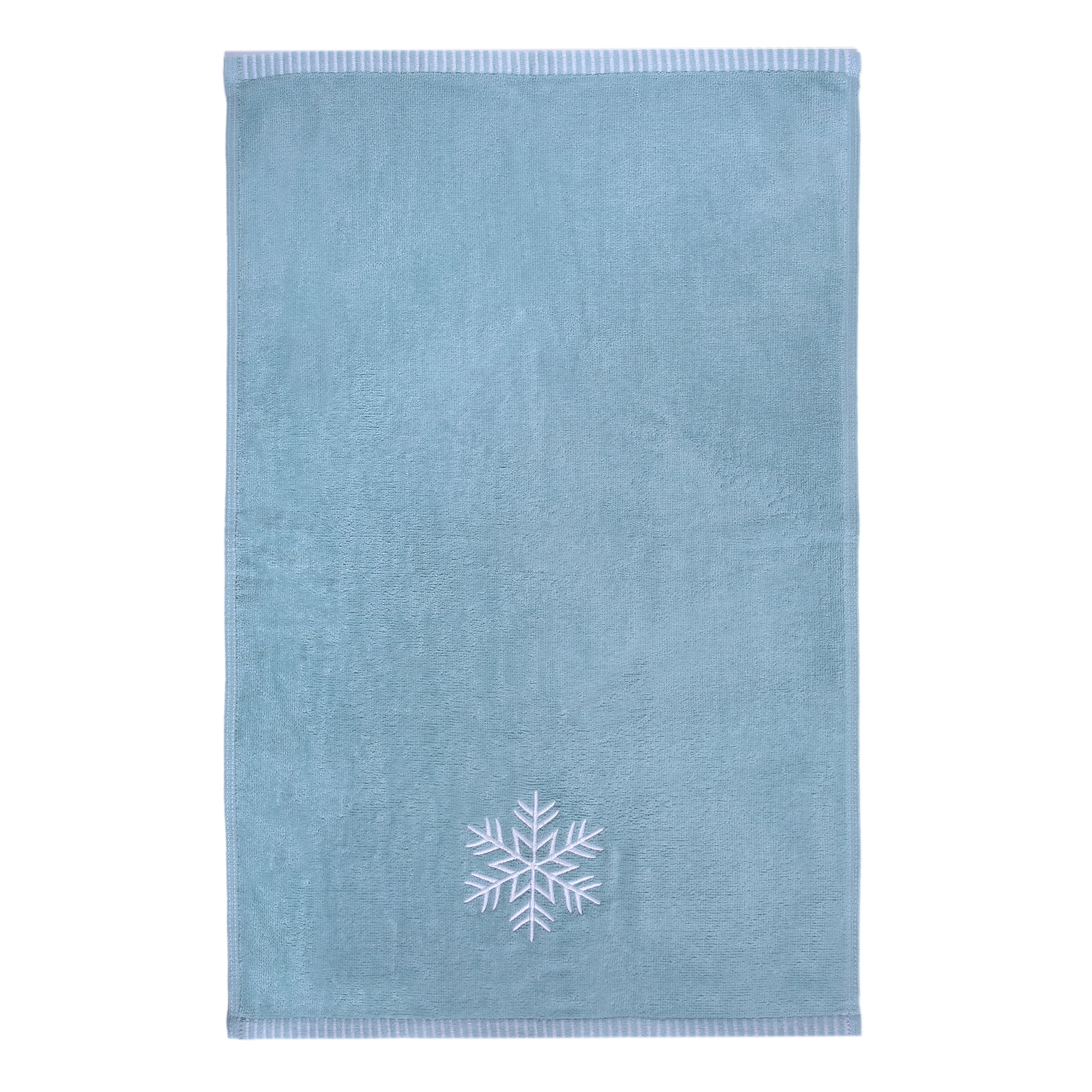 Holiday Time Snowflake Embroidery Hand Towels, 2-Pack, 100% Cotton