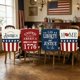 thumbnail image 4 of YiJuHui Independence Day Chair Covers Set of 4, Patriotic Chair Back Covers for Kitchen Dining Room Decor, July 4th Memorial Day Party Decorations, Washable Chair Covers for Home Holiday Celebration, 4 of 6