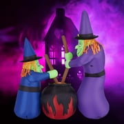 Kinsuite 6ft Halloween Inflatables Blow Up Funny Witches Brewing Cauldron