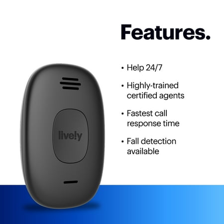Lively® - Lively Mobile2 All-in-One Medical Alert - Black