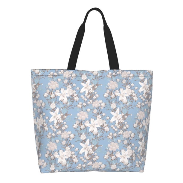 Disketp Lily Flower Bolsa Tote Estampada para Mujer, Bolso de Hombro y de Mano para Compras y Viajes