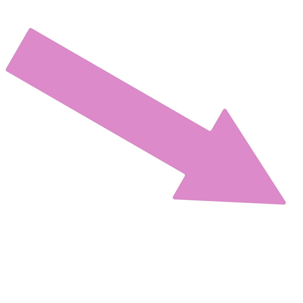 Litemark 10 Inch Pink Removable Narrow Arrow Decals - Pack Of 12 