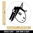 thumbnail image 2 of Adorable Unicorn Face Doodle Self-Inking Rubber Stamp Ink Stamper - Green Ink - Medium 1 Inch, 2 of 7