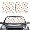 thumbnail image 2 of Wukai Bees And Flowers Print Windshield Sun Shade, Car Front Window Shades Sunshade Cover Sun Visor Shield Block Automotive Interior Protector Blocks UV Rays-Medium, 2 of 6
