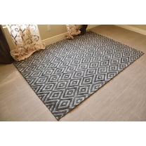 Large Grey Hand Tufted Viscose jute 5x8 ft Area Rug Geometric Rich Soft Carpet by MystiqueDecors Family Media Room Bedroom Living & Dining Room Rugs